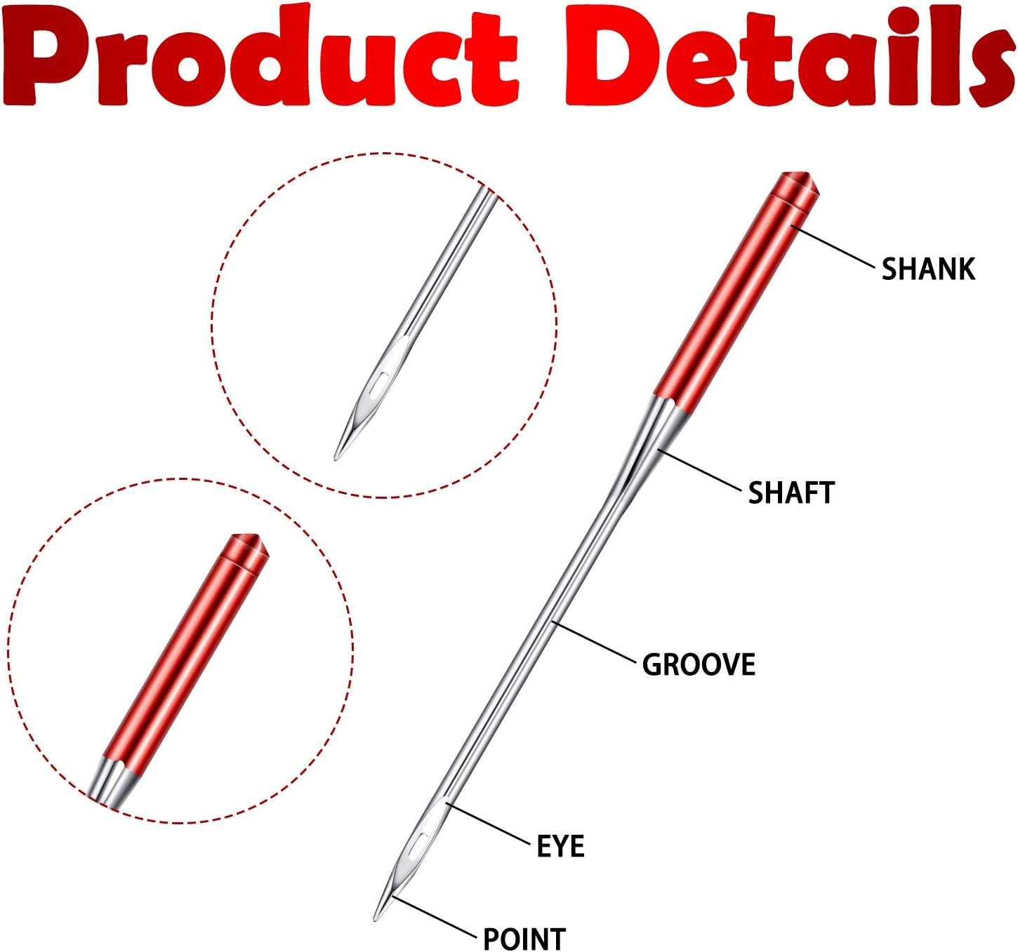 30 Pieces Sewing Machine Needles Universal Regular Point Machine Needles for Home Sewing Machine Compatible with Singer, Brother and Old Sewing Machine