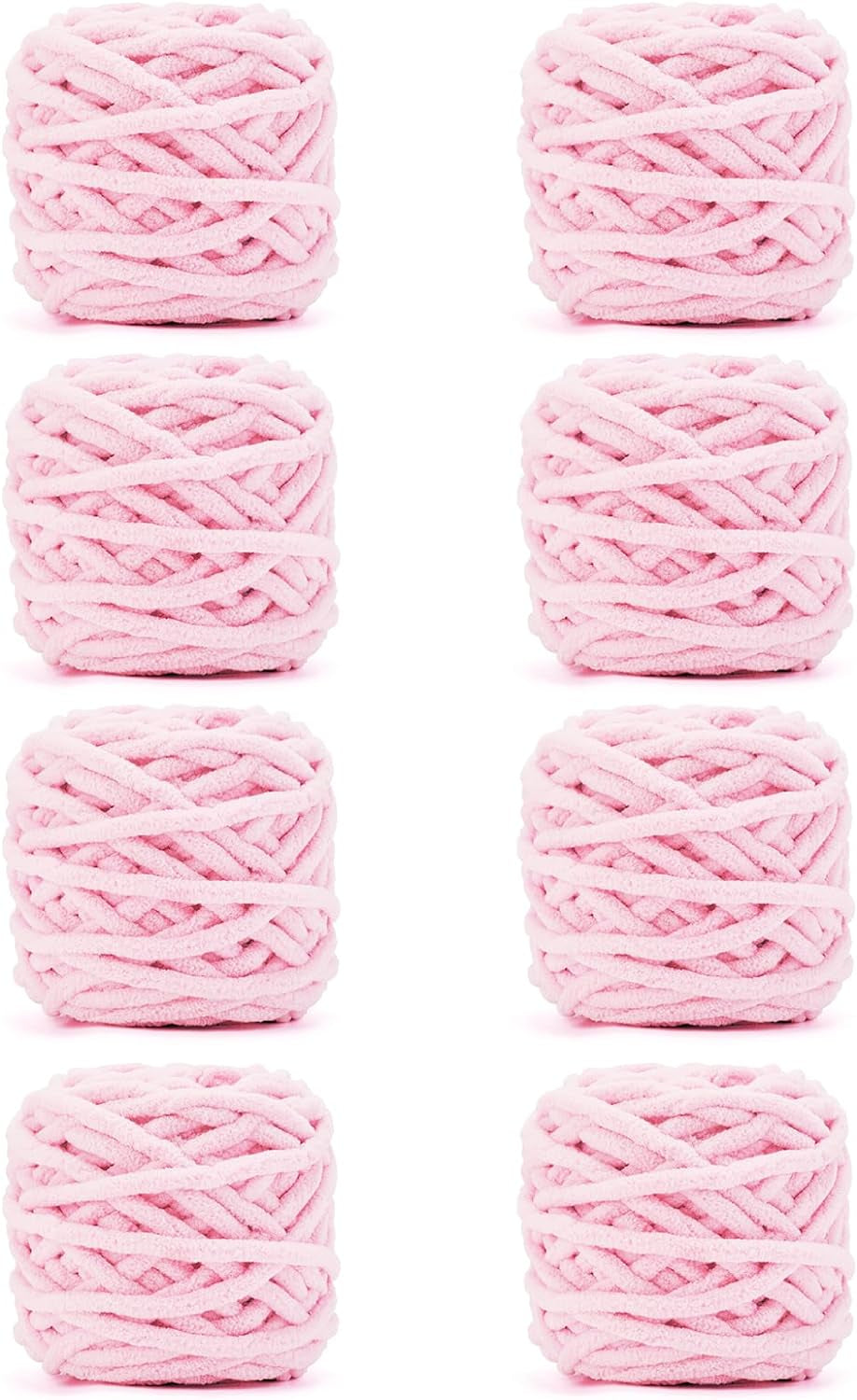 Blanket Yarn 3 Pack of 100G/3.5Oz - White Chenille Yarn 6 Super Bulky - Knitting, Crocheting &amp; Crafts Chunky Yarn