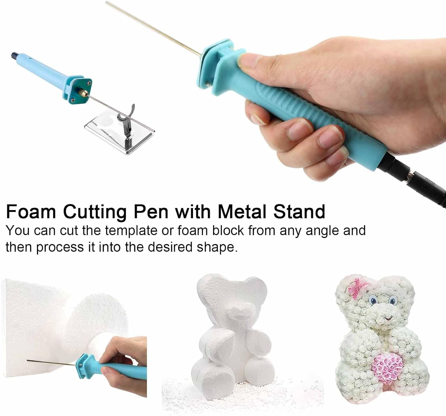 Foam Cutter Electric Hot Wire Cutter Pen 10CM Foam Board Cutter with Stand 18W Hot Knife Styrofoam Cutting Pen with Apaptor Foam Cutting Tool for White Sofe Styrofoam Foam Cutting,Arts,Handcraft
