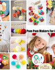 2 Set Pompom Makers of 6 Sizes,  50 PCS Pom Pom Kit Includes 8 PCS Pom Pom Maker, 2 PCS Thread Cutter Scissors, 40 PCS Plastic Needles for Fluff Ball Weave DIY Wool Yarn Knitting
