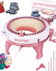Knitting Machines, 48 Needles Knitting Loom Machine with Row Counter, Smart Weaving Loom round Spinning Knitting Machines,  DIY Knitting Board Rotating Double Knit Loom Machine Kit