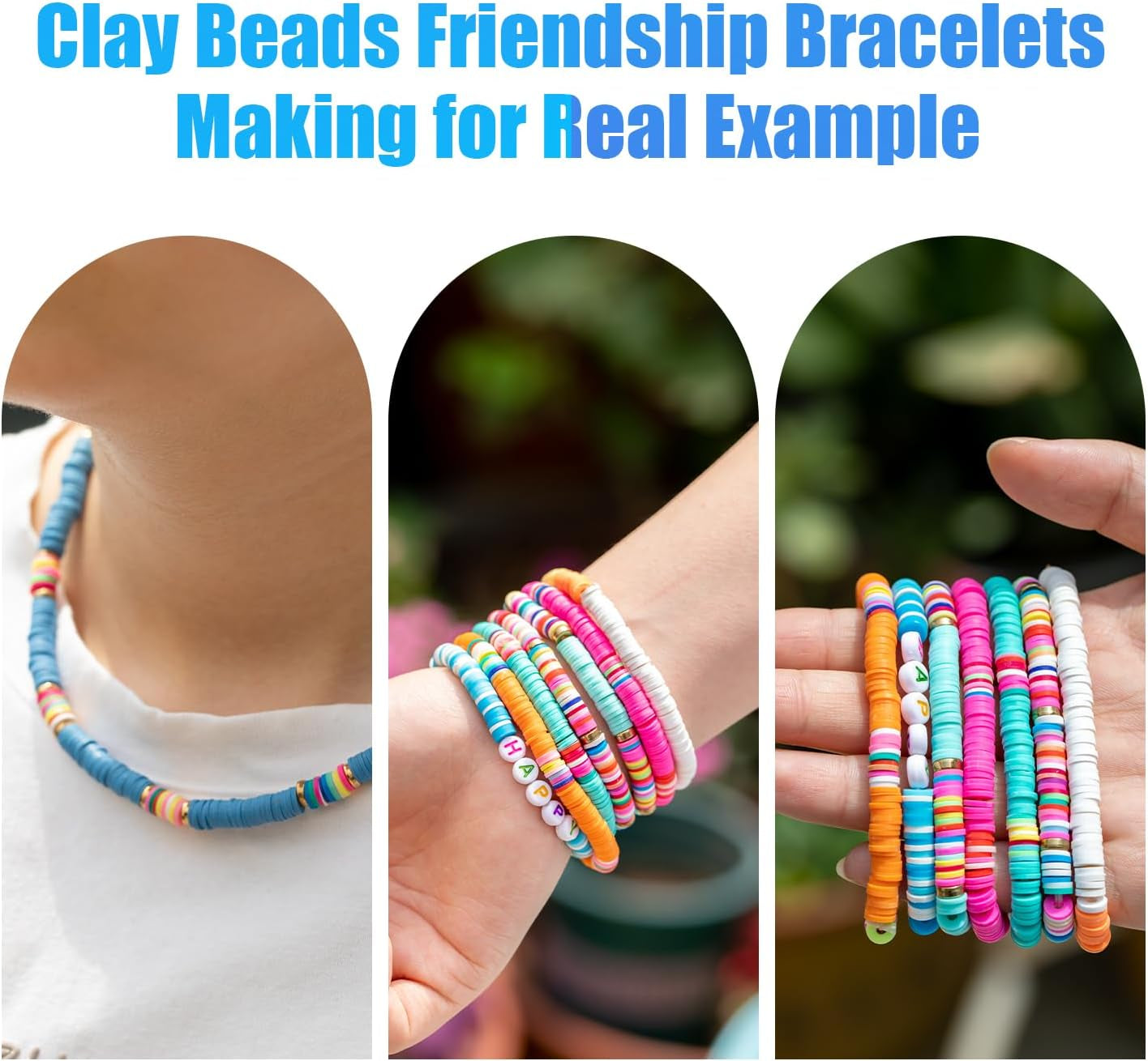 Clay Beads Bracelet Making Kit, 3800Pcs Polymer Flat Beads for Jewelry Making Heishi Beads for Friendship Bracelet Kit with Charm Kit for DIY Crafts Gifts for Girls Age 6-12