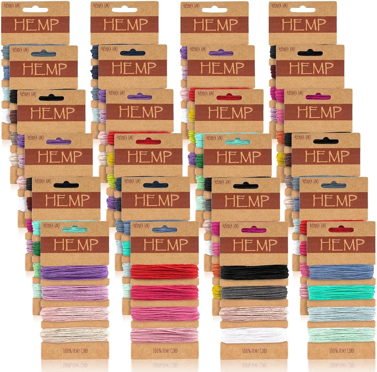 48 Colors Thread Cord for Jewelry Making, Multi-Color Flax String Cord, Natural Twine Cord Rope String for Handmade Bracelets Keychains Craft Making Accessories, 1 Mm, 240 Yards in Total (Colorful)