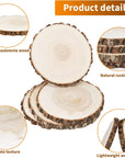 4 Pack 8-9 Inches Natural round Wood Slices Unfinished Craft Wood Kit Circles Large Wood Slices for DIY Crafts, Weddings Centerpieces Decor, Wood Ornament Disc