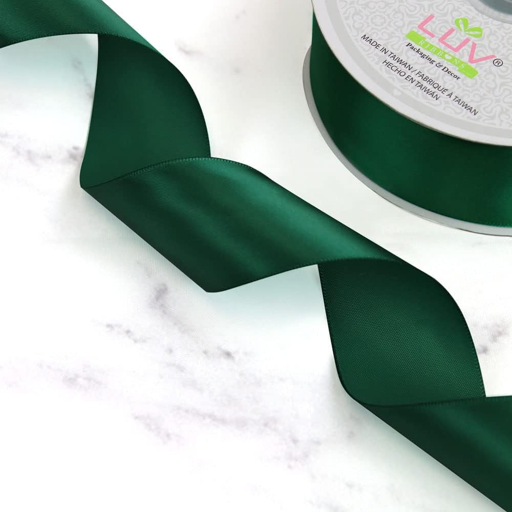 Solid Satin Ribbon, 1-1/2-Inch by 50 Yard, Hunter Green, Solid