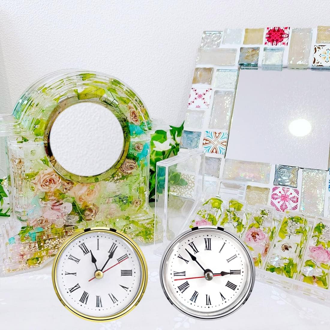 6Pcs Clock Parts for Clock Resin Mold,Clock Pieces for Clock Epoxy Casting Resin Mold