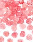 50Pcs Rose Beads Pink Shell Rose Carved Loose Beads Floral Cameos Spacer Bead for Buddha Mala Jewelry Making Necklace Bracelet Supplies Scrapbooking DIY Crafts Wedding Decors