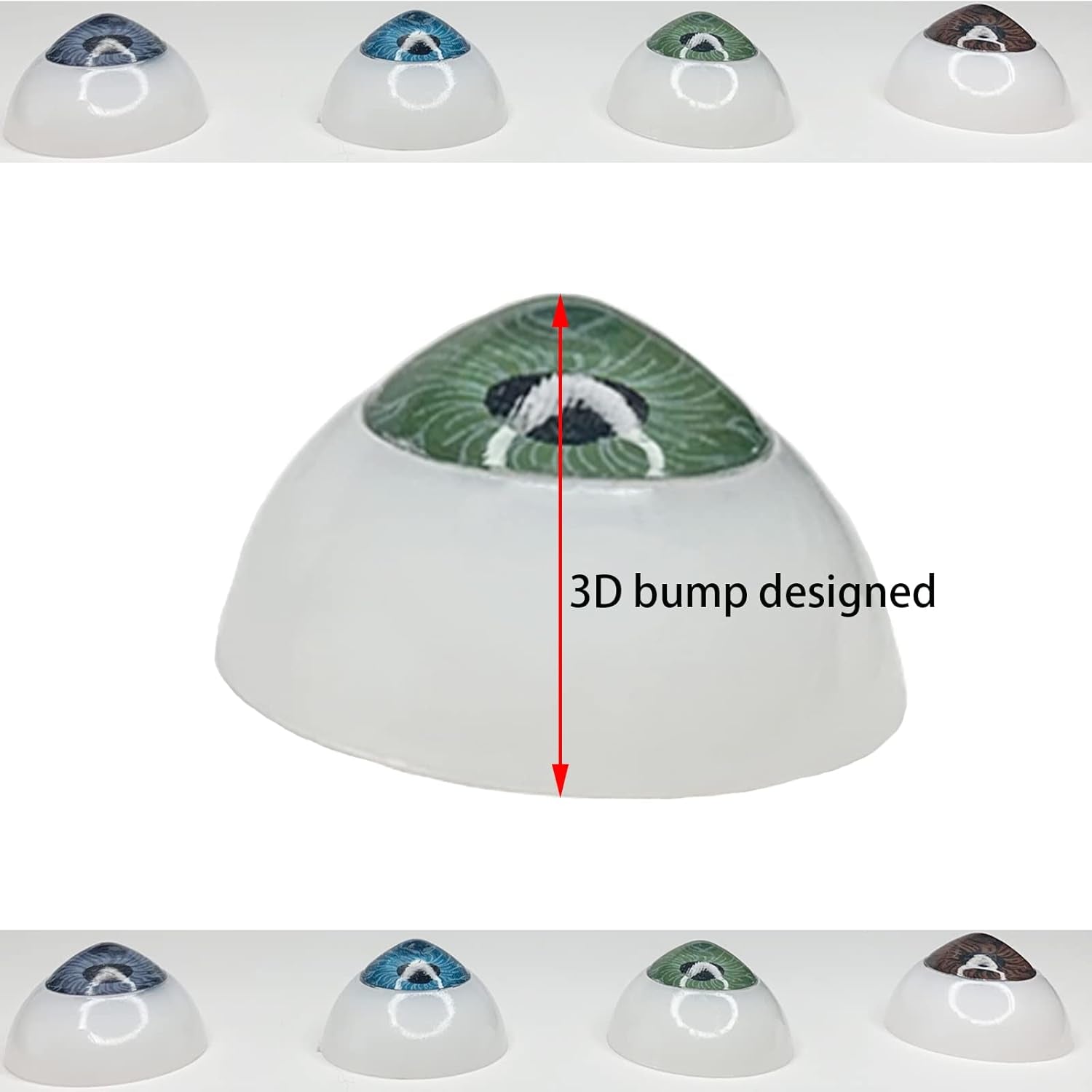 8 Pairs of 4 Colors 22Mm Half round Realistic Acrylic Eyes for Halloween Props, Masks, Dolls or Bears Craft Plastic Eyeballs (20Mm)