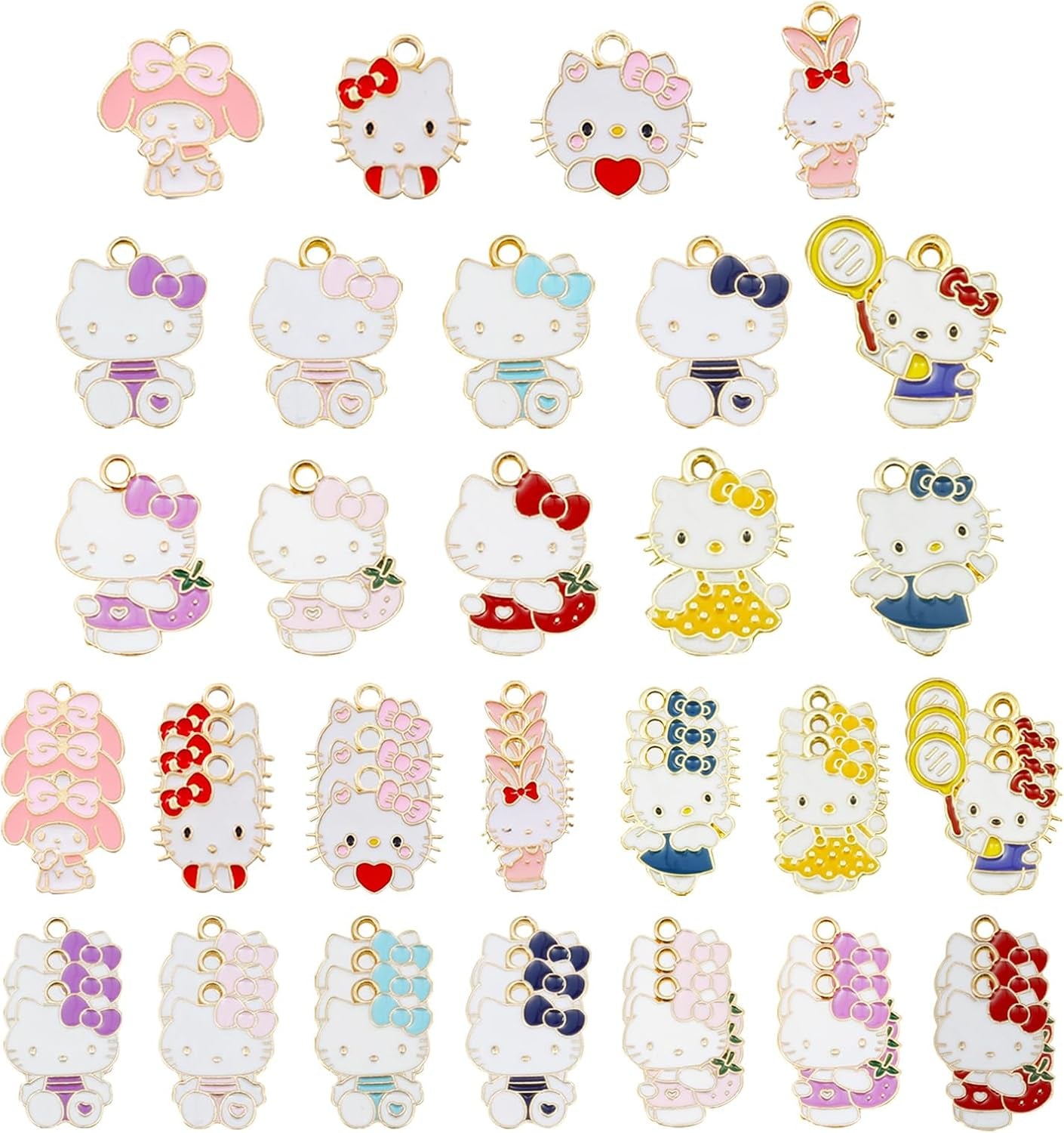 42 Pieces Enamel Cat Charms for Jewelry Making DIY Cute Small Cat Charms Earring Necklace Bracelet Pendants DIY Crafts