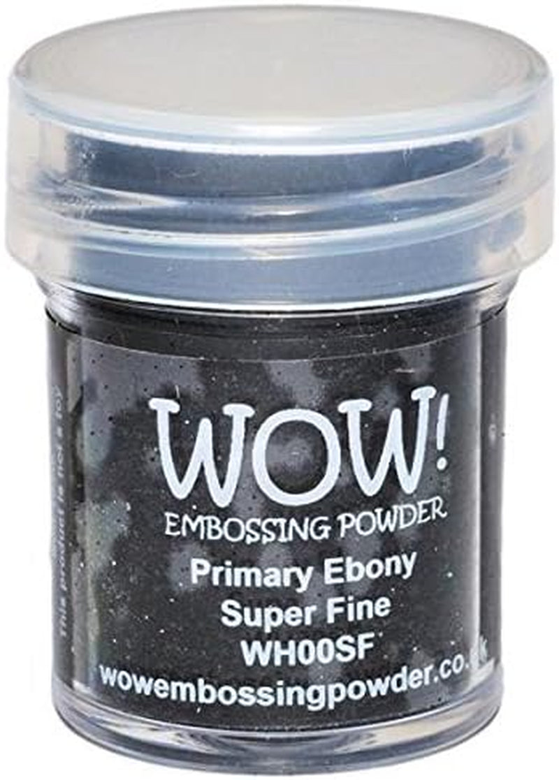 ! Embossing Powder Black and White Bundle: Primary Ebony, Opaque Bright White, White Pearl, Clear Gloss, 15ML