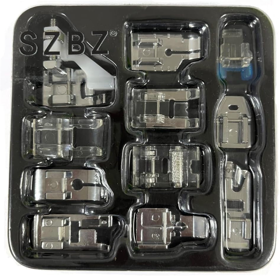 11Pcs Presser Feet, Sewing Machine Kit Household DIY Spare Parts Accessories for Sewing Machine Brother Singer Janome Toyota