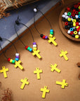 36 Sets Bible Crafts for Kids Wristband Cross Crafts Religious Bead Wristband Kit Christian Faith Jesus Cross Beads DIY Jewelry Making Gifts for VBS Sunday School Supplies Fun Home Activities