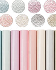 Shiny Pearl Faux Leather Sheets: Soft Pearl Lustrous Textured Metallic PU Synthetic Leather Fabric 8Pcs/Set 12X8 Inch for Bows Earrings Making DIY Craft (Light Color)