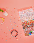 1400Pcs 6 Colors 4X7Mm Letter Beads for Bracelets Making Kit Alphabet Beads for Jewelry Making with Number Heart Beads Friendship Bracelet Kit