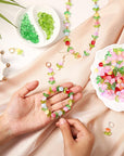 320 Pcs Colorful Translucent Tulip Flower Beads Handcrafted Tulip Glass Spacer Bead Crystal Loose Glass Flower Beads for Jewelry Making Earring Bracelet DIY Craft Spring Summer Gifts