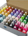 63 Brother Colors Polyester Embroidery Machine Thread Kit 40 Weight for Brother Babylock Janome Singer Pfaff Husqvarna Bernina Embroidery and Sewing Machines 550Y