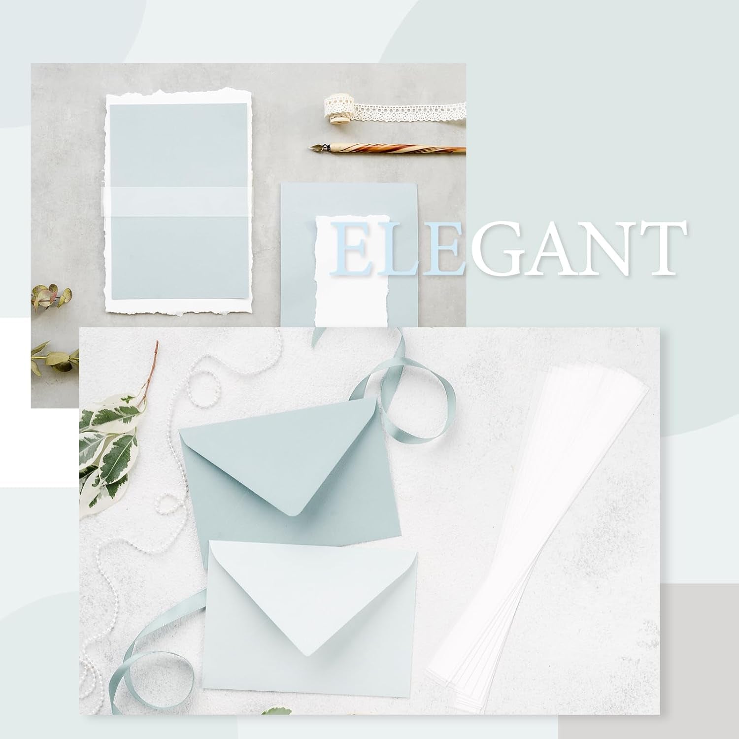 150 Pcs Clear Invitation Band for 5X7 Invitations Vellum Belly Band for Wedding Invitation Wraps Vellum Paper Belly Bands Invitations Vellum Wedding Invites Accessories (1&#39;&#39;×11&#39;&#39;)