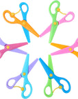6 Pack Plastic Safety Scissors, Toddlers Training Scissors, Pre-School Training Scissors, Children Safety Learning Scissors