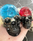 Set of Large + Medium + Small 3D Skull Resin Molds, Flexible Clear Silicone Skull Head Molds, Silicone Molds for Resin, Soap, Clay, Candle Wax Casting, Halloween Home Decoration