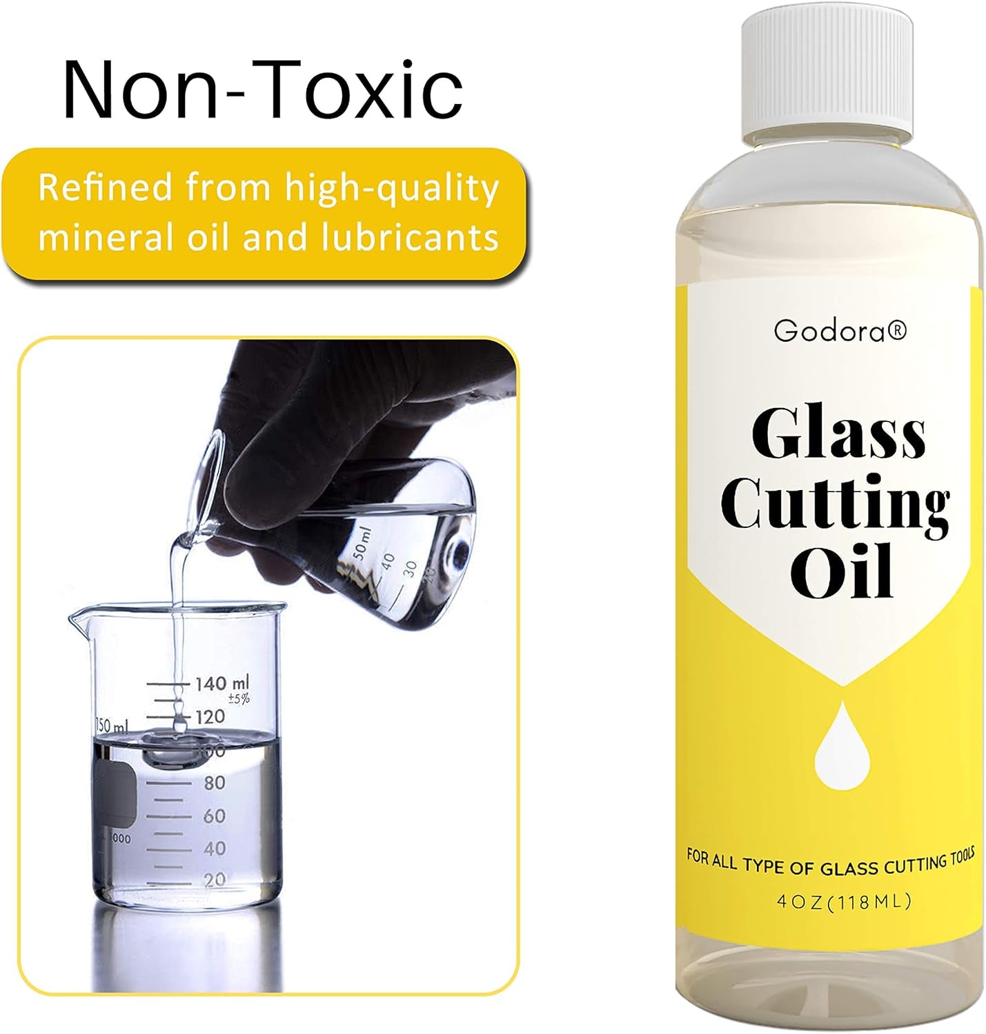 4Oz Glass Cutting Oil Is Used for Cutting Stained Glass, Glass Bottles, Tiles and Mirrors