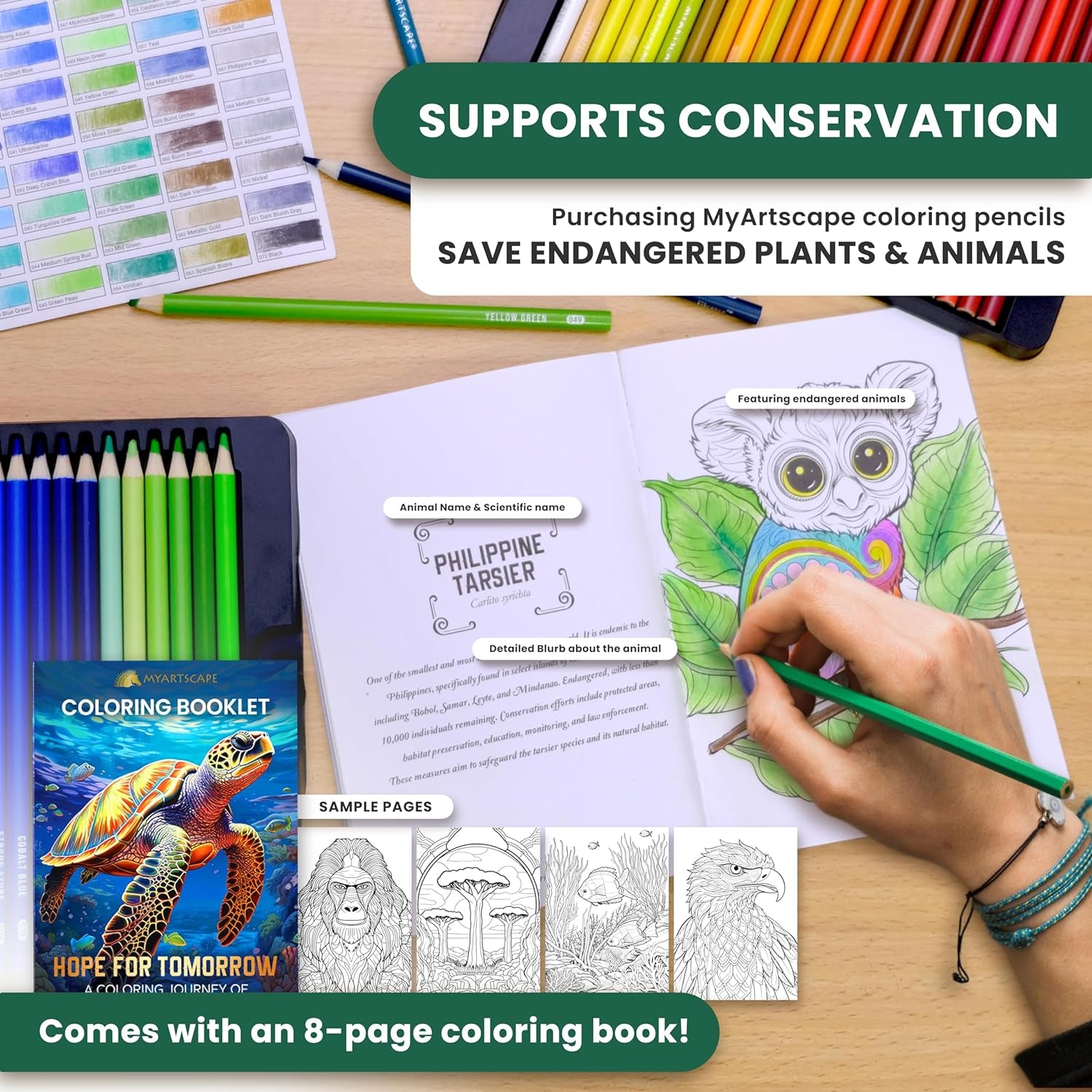 Oil Based Colored Pencils Set, 72 Pcs Premium Color Pencils, Vibrant Colors, Break-Resistant Core, Art Kit with Adult Coloring Book