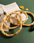 4Pcs round Wood Bag Handle Imitation Bamboo Bag Handles Replacement for Handcrafted Handbag
