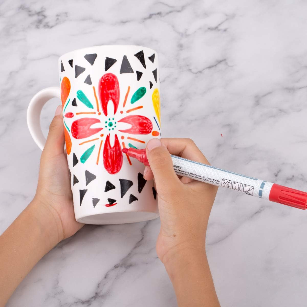 Acrylic Paint Pens for Porcelain, Professional Ceramic Painting, 12 Colors Water-Based, Medium Point, Water and Fade Resistant, DIY on Mugs and Other Ceramics for Permanent Collection