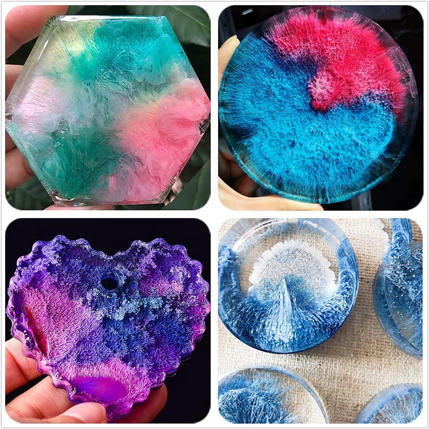 Alcohol Ink Set – 48 Bottles Vibrant Colors High Concentrated Alcohol-Based Ink, Concentrated Epoxy Resin Paint Colour Dye, Great for Painting,Resin Petri Dish, Coaster,Tumbler Cup Making,(10Ml Each)