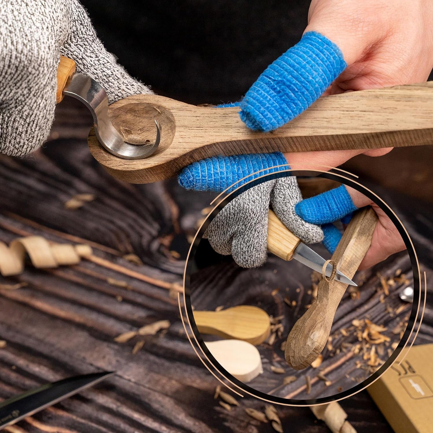 BB3 Spoon Carving Kit Wood Carving Spoon Blank Wood for Whittling Unfinished Wood Blocks Carving Blanks Hobby Wood Carving Blocks Wooden Blank for Carving (Alder, Walnut, Elm, Maple)