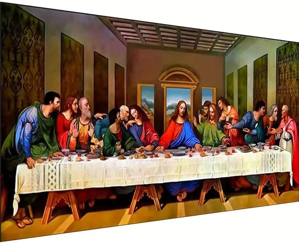 the Last Supper Diamond Painting Kits for Adults, Large Size 15.8"X31.5" Full Drill Diamond Arts Painting by Number Kits for Adults, DIY Painting Diamond Dot Arts Crafts for Home Wall Decor