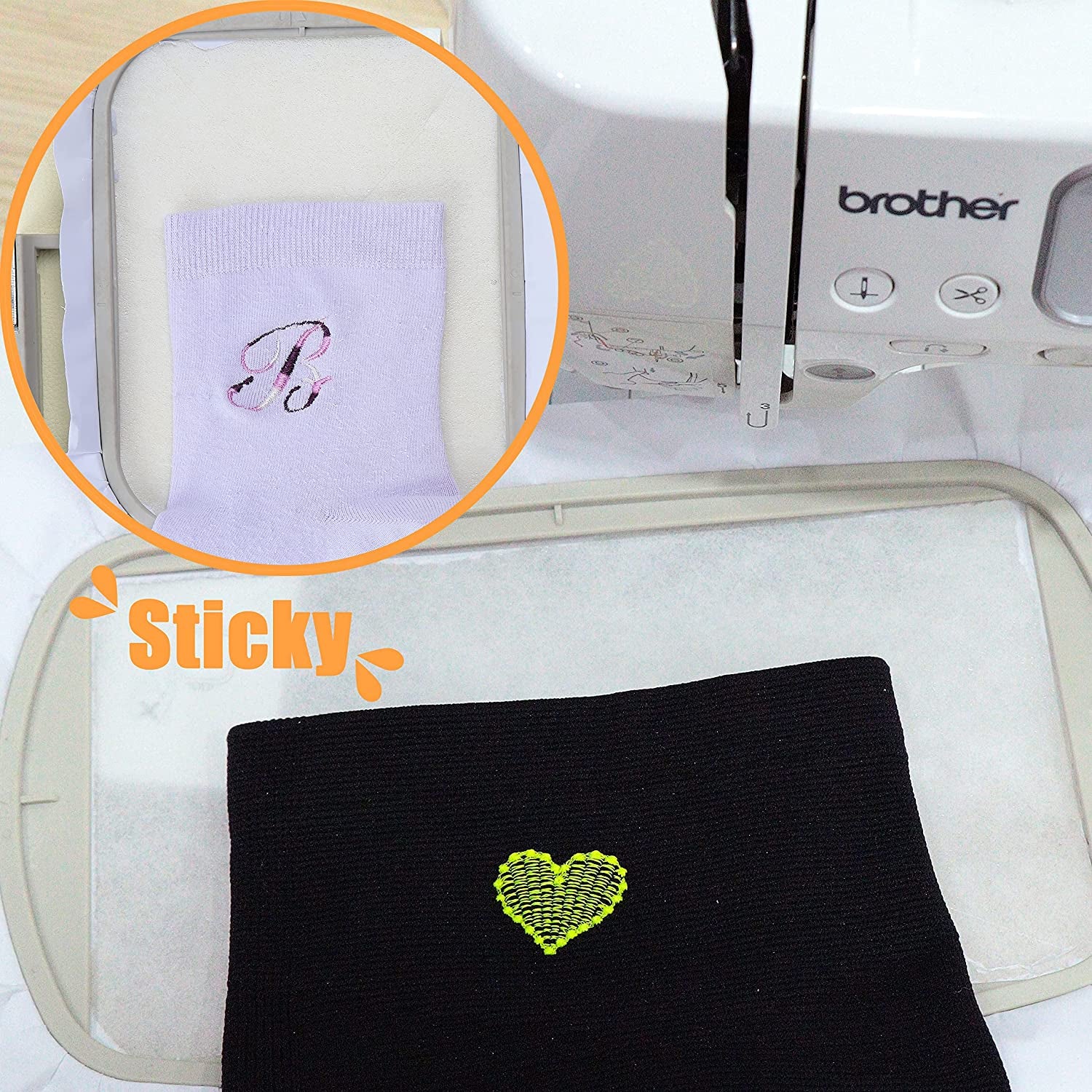 Sticky Self-Adhesive Tear Away Embroidery Stabilizer Backing 12" X 10 Yd Roll - Medium Weight for Napped Fabric & Hoop Less Embroidery