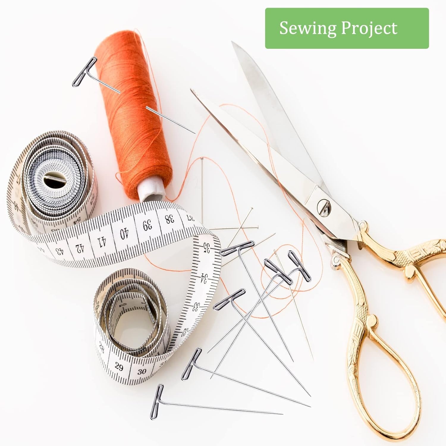 200Pcs T Pins, 2 Inch Sewing Pins, Stainless Steel Wig Pins for Wigs, T-Pins for Foam Head, Long Straight Pins for Sewing, Craft, Quilting and Blocking Knitting, Office, Decoration by