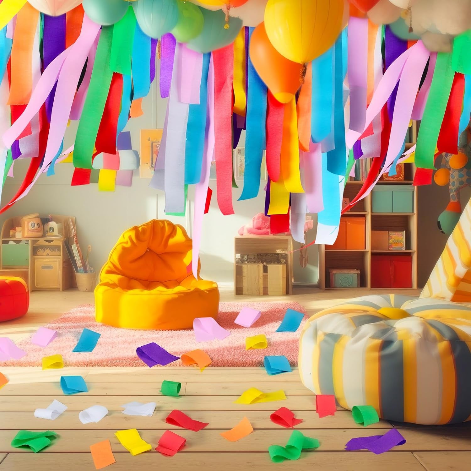 48 Rolls Crepe Paper Streamers Rainbow Streamers Party Decoration 8 Colors Party Streamers for Birthday Party Wedding Ceremony Baby Shower DIY Crafts