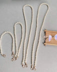 4PCS DIY Imitation Pearl Beads Short Long Handle Shoulder Cross Body Bag Handbag Chains Accessories with Metal Buckles