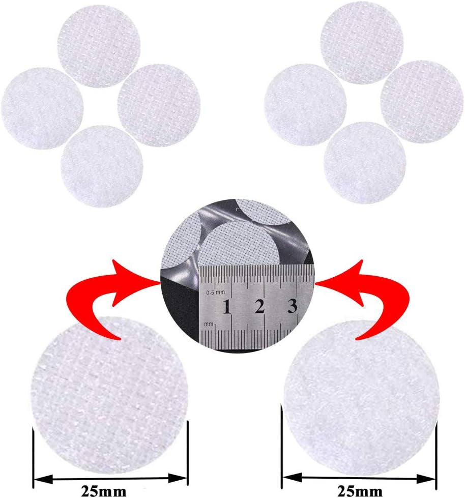 256Pcs Heavy Duty Hook and Loop Dot Pre-Cut 1 Inch in Diameter Self Adhesive Sticky Dot Fastening Mounting Double Sided Tape for Education Classroom Children'S Activities DIY Lover (White)