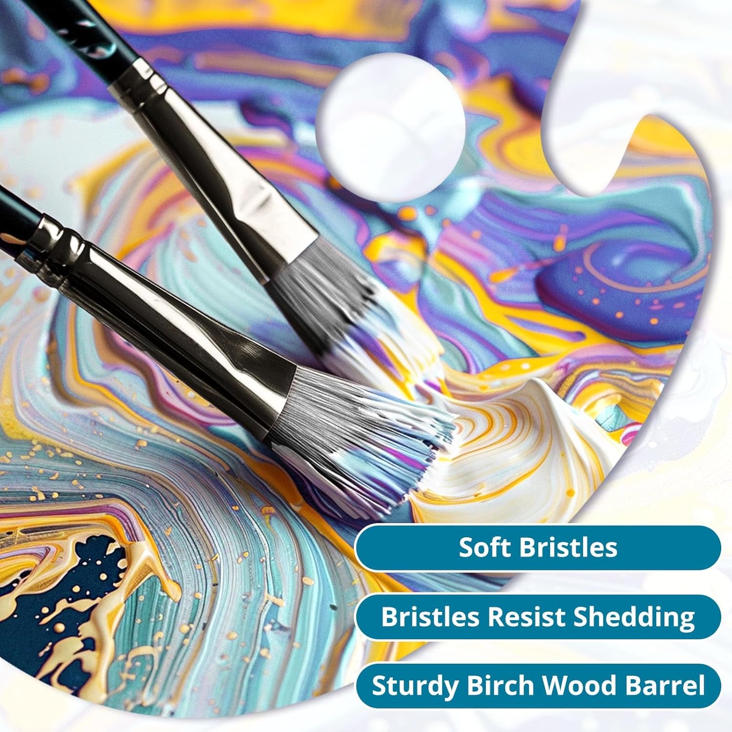 Acrylic Paint Brushes 25 PCS - Oil Paint Brushes for Acrylic/Oil/Watercolor - Paint Brushes for Acrylic Painting with Canvas Brush Case