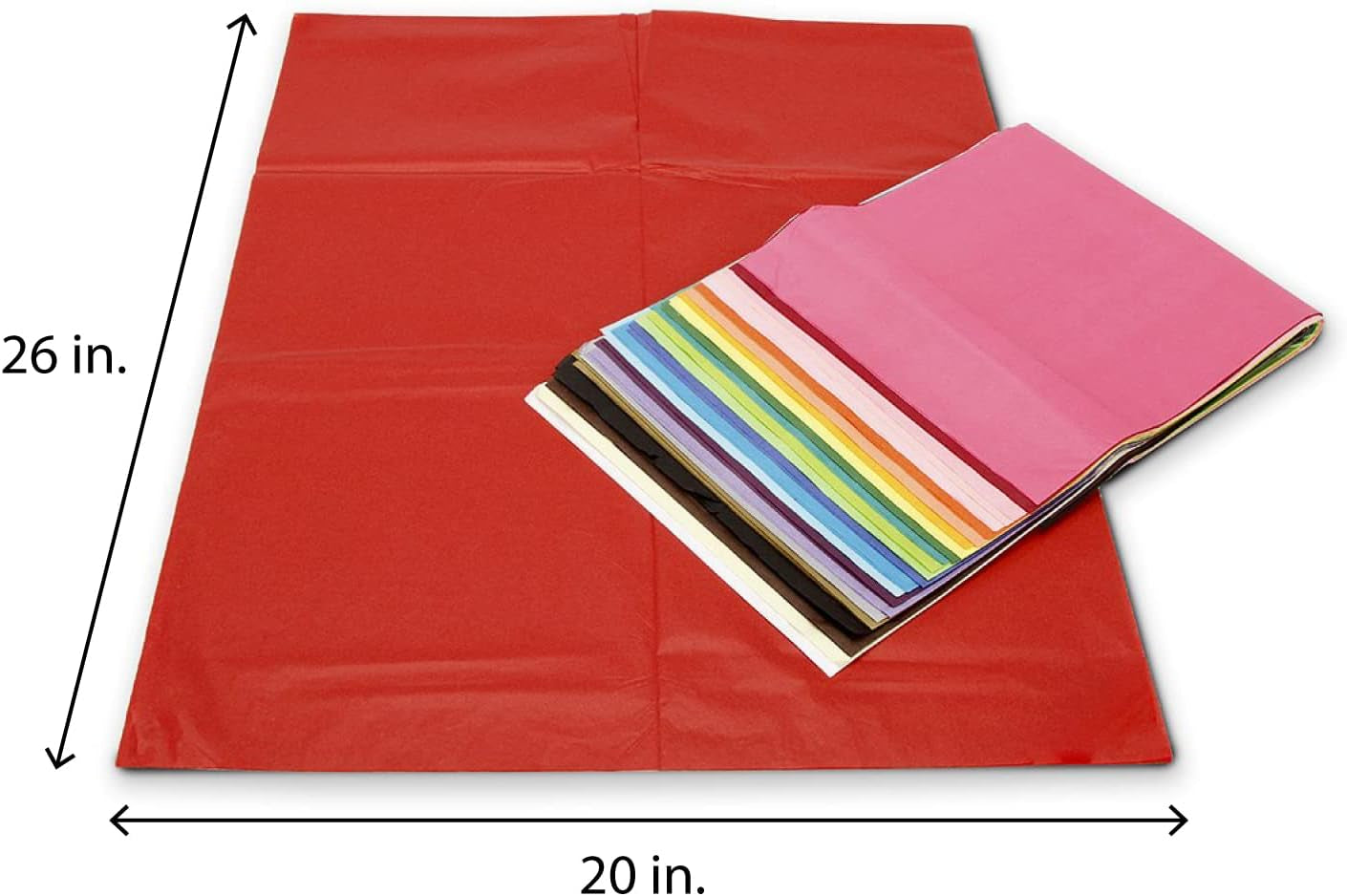 100 Sheets (20" X 26") 25 Assorted Colors Premium Quality Tissue Paper for Gift Wrapping, Arts & Crafts, Packing and Decorations (1-Pack)