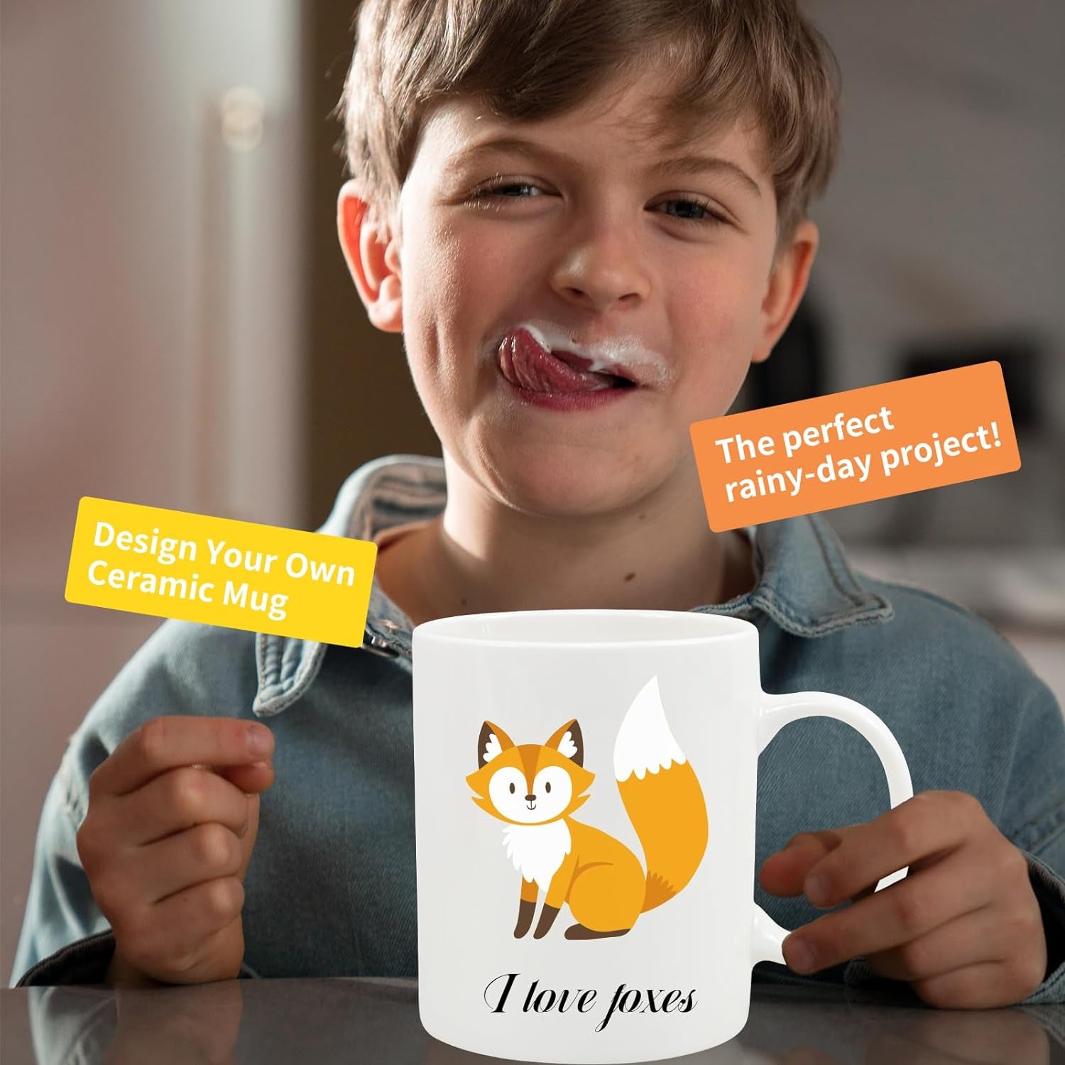 Paint Your Own Mug Kit for Adult Kids Craft Art Activity Plain Blank White Coffee Mugs with Gift Box Paint Your Own Mug Set Valentine Mother'S Day Father'S Day Gifts