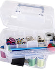 6890AG Small Project Box, Portable Art & Craft Organizer with Lift-Out Tray, [1] Plastic Storage Case, Clear