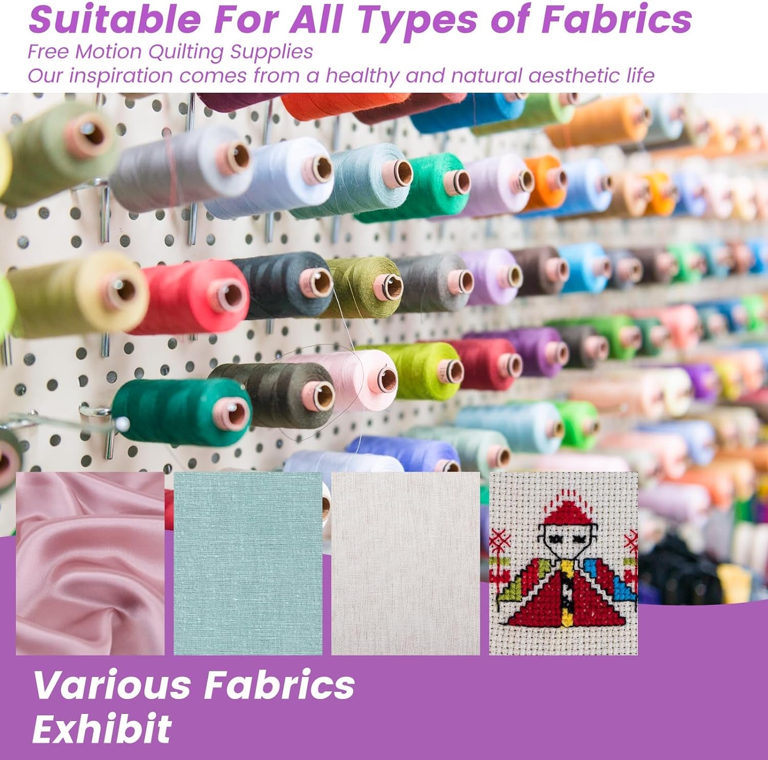 Sewing Mat Set, Sewing Machine Muffling Mat, Reduce Sewing Machine &amp; Pedal Vibrations, Movement and Slipping, Sewing Machine and Sergers Accessory (2-Piece Set) (Purple)