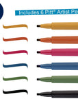 Calligraphy Pitt Artist Pen Set - 6 Multi Colored Calligraphy Pens