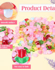 320 Pcs Colorful Translucent Tulip Flower Beads Handcrafted Tulip Glass Spacer Bead Crystal Loose Glass Flower Beads for Jewelry Making Earring Bracelet DIY Craft Spring Summer Gifts