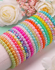 2400Pcs Pearl Beads, Beads, 47 Colors Beads for Beacelets, Multicolor Bracelet Making Kit round Beads for Jewelry Making with Elastic String, DIY Crafts Beads Set.