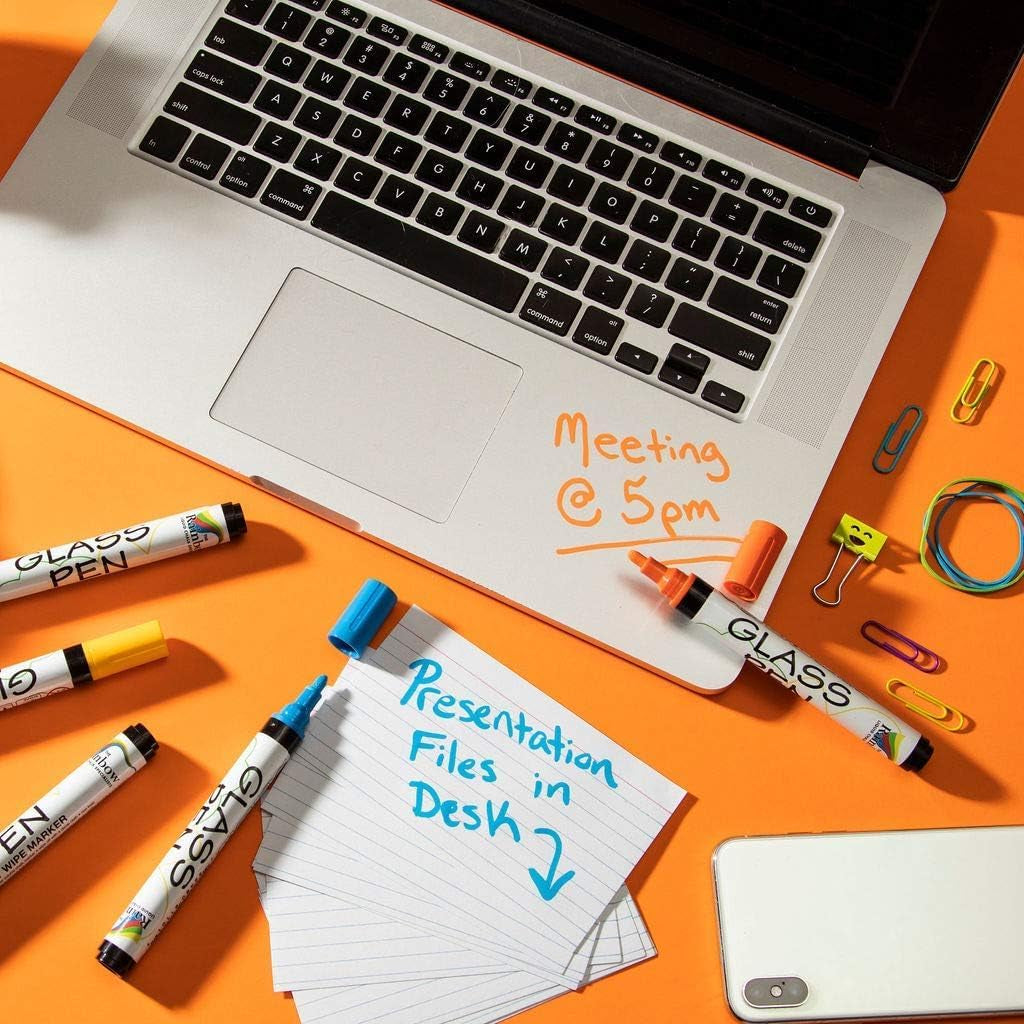 Glass Pen Window Marker: Jumbo Liquid Chalk Window Markers for Glass Washable, Car Marker or Mirror Paint Pen - Car Windows, Storefront Windows &amp; Party, Holiday (3 Pens - Black &amp; White - Wide Tip)