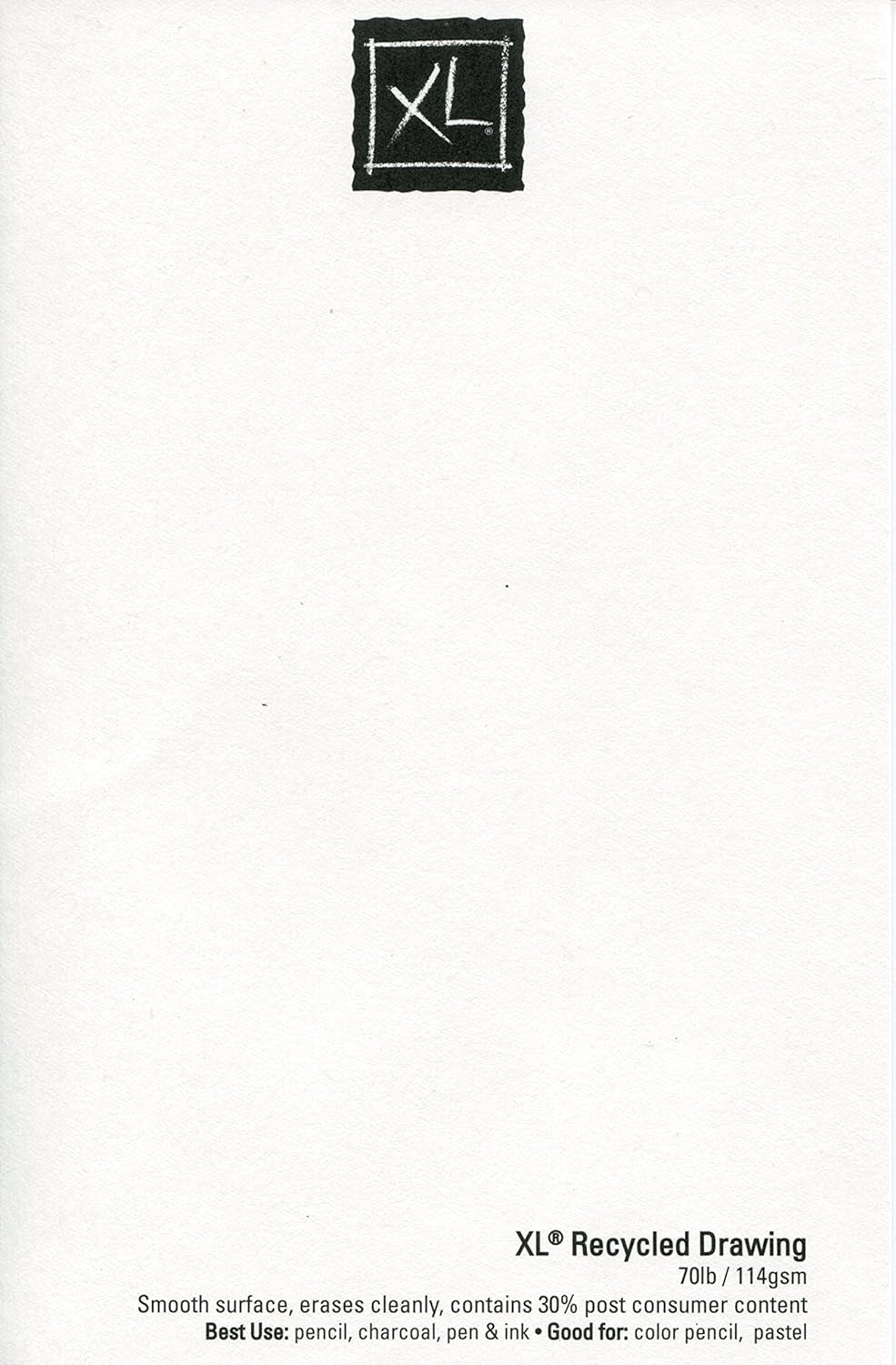 XL Series Recycled Drawing Paper Pad, Top Wire Bound, 70 Pound, 9 X 12 Inch, 60 Sheets