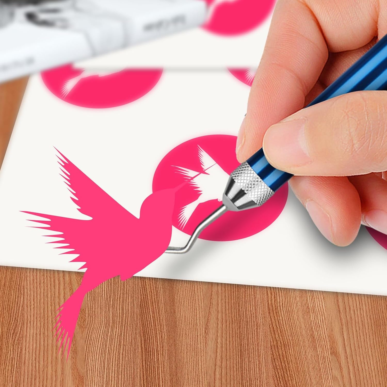 3 Pcs LED Weeding Tools for Vinyl, Vinyl Weeding Tool with 5 Different Hooks Lighted Weeding Tool, LED Weeding Tools for Vinyl with Light for Cameos, Silhouettes, Crafting, DIY