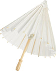 6-Pack Parasol Paper Umbrellas for Decorations for Kids, Cocktail Party Decor, DIY, Arts and Crafts Projects, Sun Parasols for Plants, Photo Props (Small, White, 16 In)