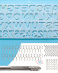 134Pcs Alphabet Keychain Resin Molds Kit, Reversed Letter Number Silicone Mold Epoxy Resin Casting Molds Key Chain Making Set with 1 Hand Drill 2 Drill Bits 30 Key Rings 100 Screw Pin