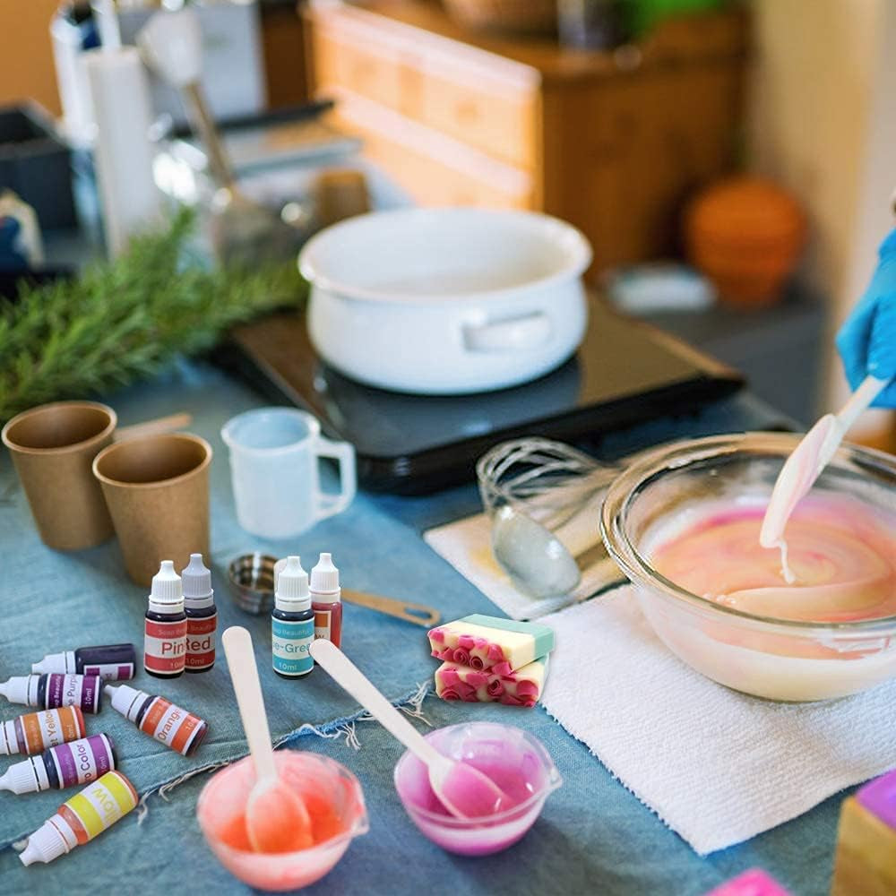 16 Colors Bath Bomb Soap Dye-16 Liquid Colors for Soap Coloring-Gluten Free for Crafting/Diy Slime-Clay-Bath Bomb-Bath Salt-Soap