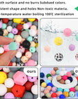 141Pcs Silicone Beads for Keychain Making Kit Beads for Pens Silicone Beads Bulk Key Chain Making Kit 15Mm Silicone Beads Rubber Beads Keychain Making Supplies for Bracelet Necklace Jewelry
